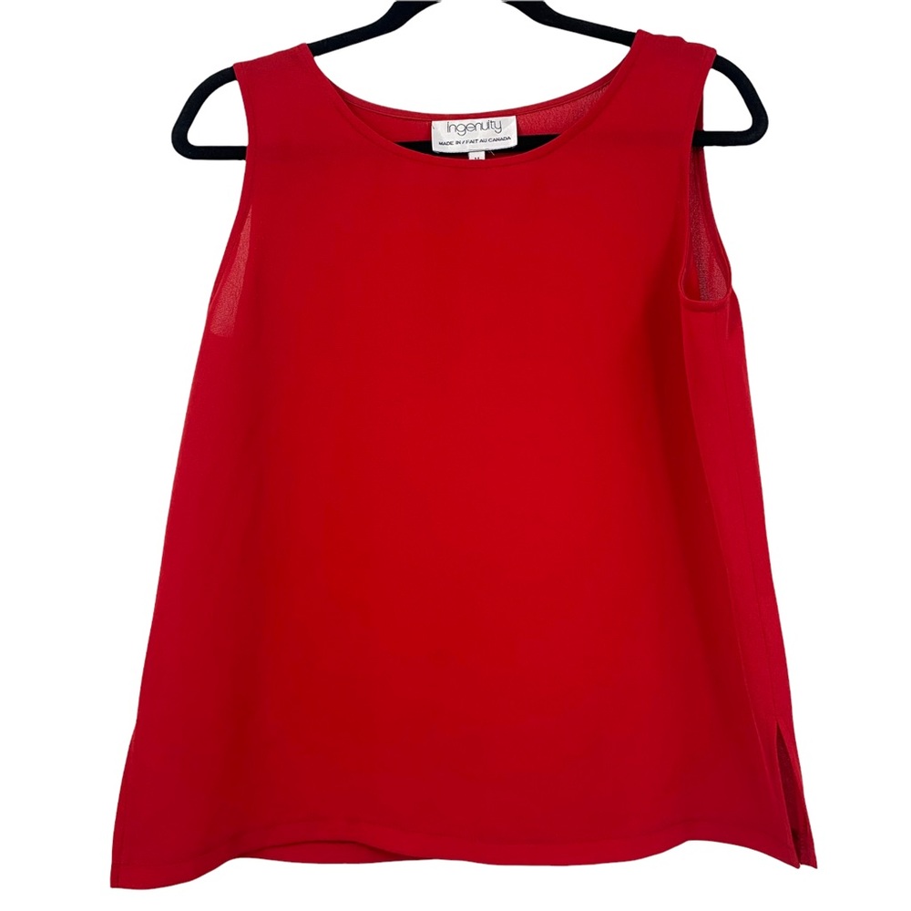 Ingenuity Flowy Red Shell Union Made Tank Top Medium